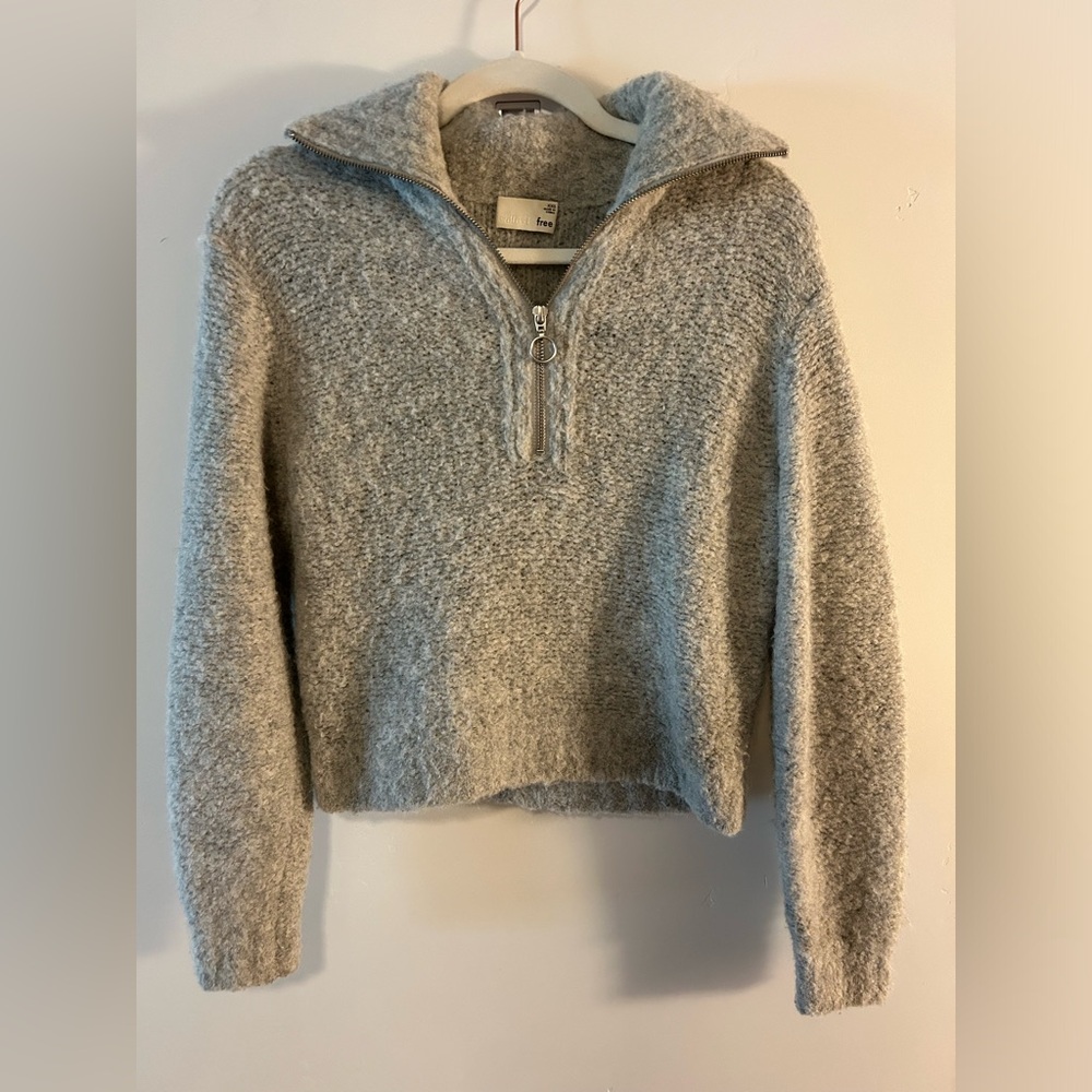 Aritzia Wilfred free grey quarter zip sweater XXS